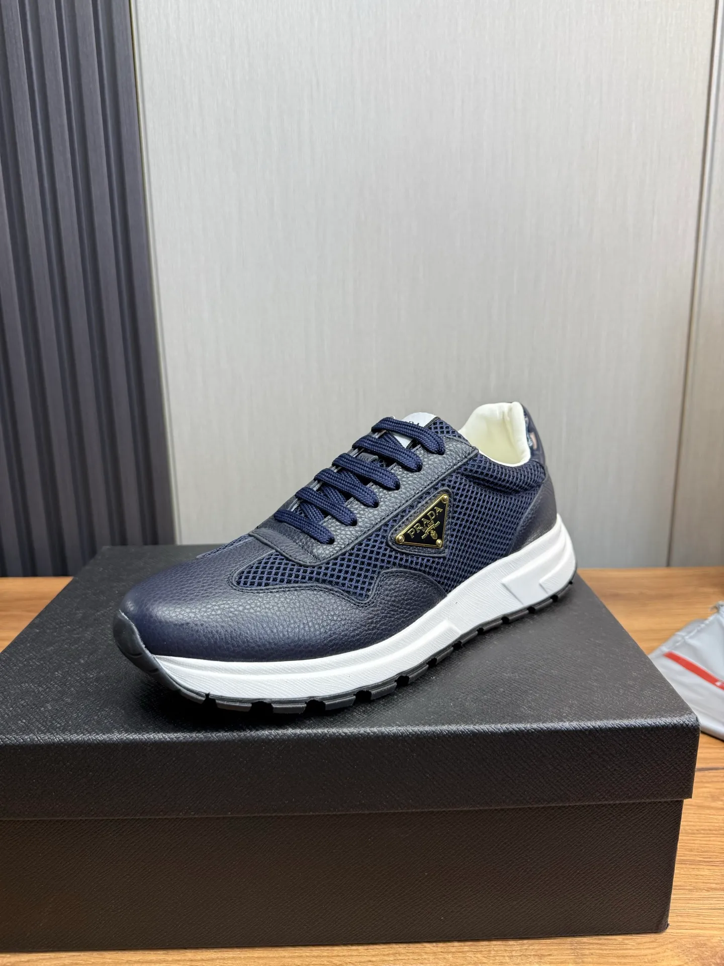 Men's shoes 💰780💰 [PRADA] Men's shoes are popular in the counter, official website synchronization, 1 high-quality shipment ✔️Original cowhide stitching breathable mesh + cowhide lining, 1🆚1 replica, original original bottom, 38-45 (38.45 custom-made, non-refundable)